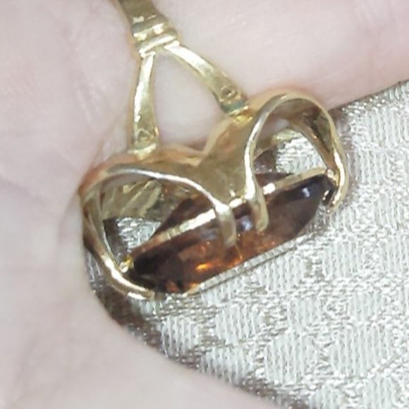 RARE 1940'S TOPAZ GLASS RING 18K HGE V , VARGAS - Picture 11 of 12